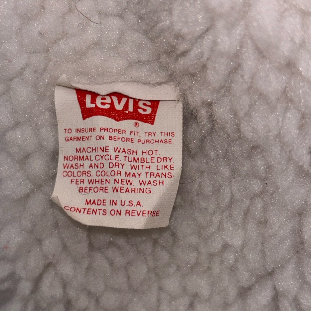 Vintage 1980's Levi's Denim Sherpa Fur Lined Trucker Jean Jacket Unisex Medium - Picture 13 of 16